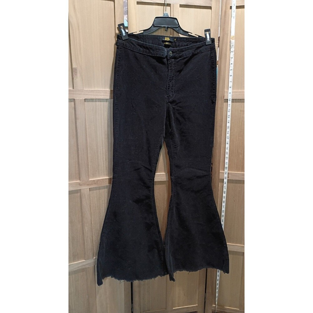 L&B Lucky and Blessed black super flare corduroy